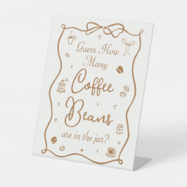 Coffee Bridal Shower Guess How Many Coffee Beans 台座サイン