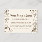 Coffee Bridal Shower Recipe Request エンクロージャーカード (正面)