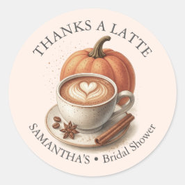 Coffee Bridal Shower Theme Pumpkin Spice Stickers ラウンドシール