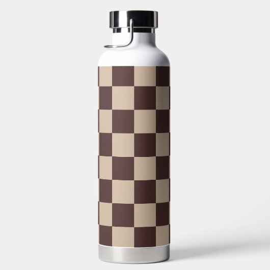 Coffee Brown Checkerboard ウォーターボトル (右面)