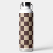 Coffee Brown Checkerboard ウォーターボトル (背面)