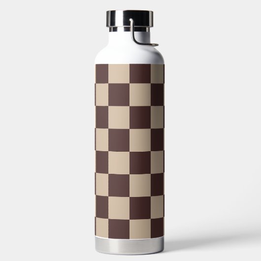 Coffee Brown Checkerboard ウォーターボトル (左面)