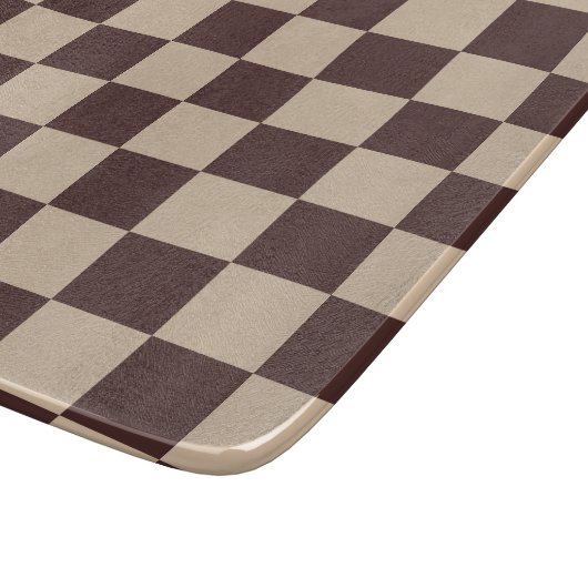 Coffee Brown Checkerboard カッティングボード (角)