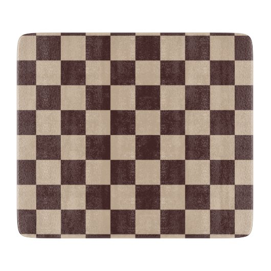 Coffee Brown Checkerboard カッティングボード (正面)