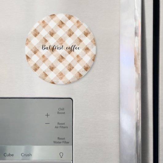 Coffee Brown Cream Stripes マグネット (インサイチュ (冷蔵庫))