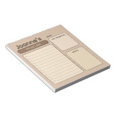 Coffee Brown Cute To Do List ノートパッド (アングル)