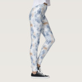 Coffee Brown Faux Denim Blue Abstract レギンス (右)