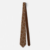 Coffee Brown Floral Neck Tie ネクタイ (正面)