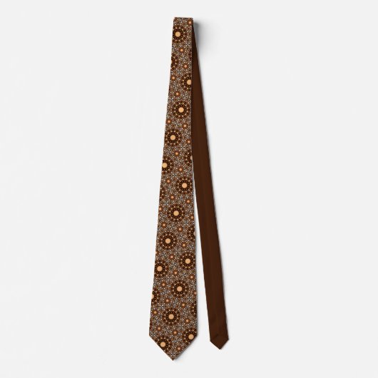 Coffee Brown Floral Neck Tie ネクタイ (正面)