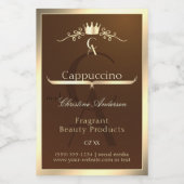 Coffee Brown Product Label Gold Frame and Monogram フードラベル (シングルラベル)