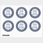 Coffee Brunch Theme Cafe Bébé Blue 2 Baby Shower ラウンドシール (シート)