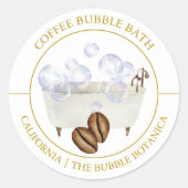 Coffee Bubble Bath label ラウンドシール (正面)