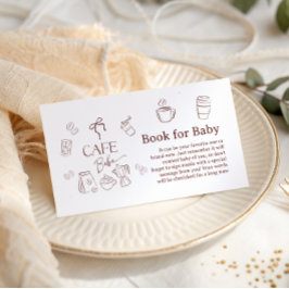 Coffee Cafe Bebe Brewing Book for Baby Shower エンクロージャーカード