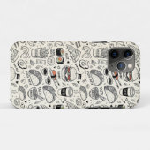 Coffee & Café Doodle Pattern –Cute Hand Drawn Food Case-Mate iPhoneケース (裏面(横))
