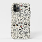 Coffee & Café Doodle Pattern –Cute Hand Drawn Food Case-Mate iPhoneケース (裏面)