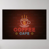 Coffee Cafe Neon Sign ポスター (正面)