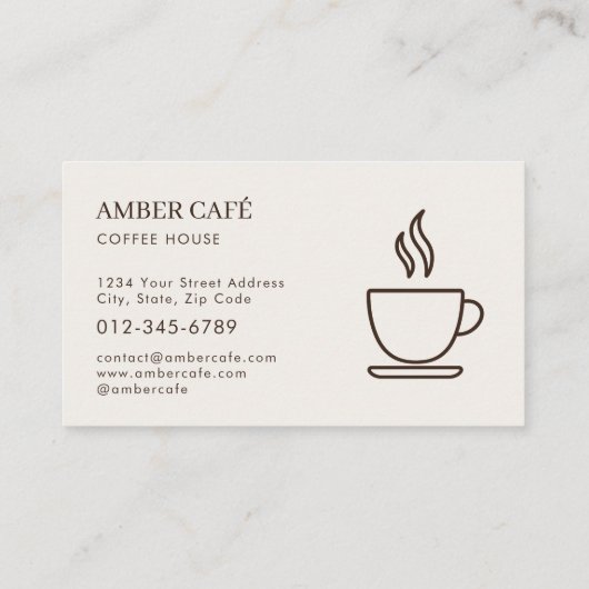 Coffee Cafe Shop Restaurant Photo 名刺 (裏面)