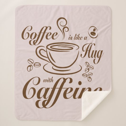 Coffee Caffeine Hugs calm & cozy for coffee lovers シェルパブランケット (正面)