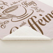 Coffee Caffeine Hugs calm & cozy for coffee lovers シェルパブランケット (3/4)