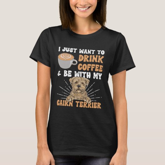 Coffee Cairn Terrier Tシャツ (正面)