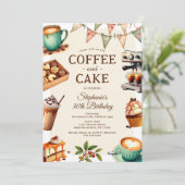 Coffee & Cake Adult Birthday Party 招待状 (スタンド正面)