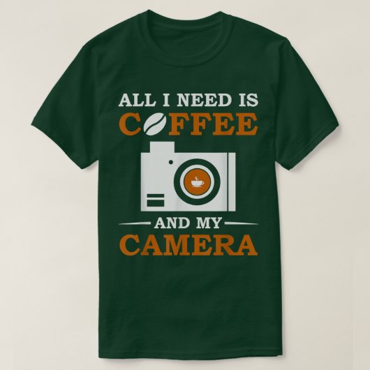 Coffee Camera Photographer Photography Lens Photoj Tシャツ (デザイン正面)