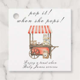 Coffee Cart Baby Shower - Pop it! When she pops! フェイバータグ