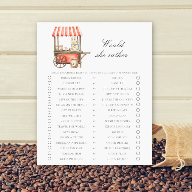 Coffee cart Baby shower Would she rather (クリエイターアップロード済み)