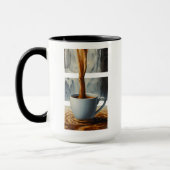 Coffee Cascade Art with Surreal Waterfall Flow マグカップ (左)