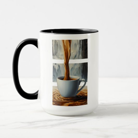 Coffee Cascade Art with Surreal Waterfall Flow マグカップ (左)