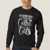 Coffee & Cat Cats Owner Kitten Caffeine Drink D スウェットシャツ (正面)