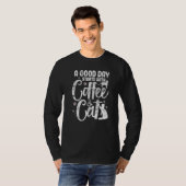 Coffee & Cat Cats Owner Kitten Caffeine Drink D Tシャツ (正面フル)