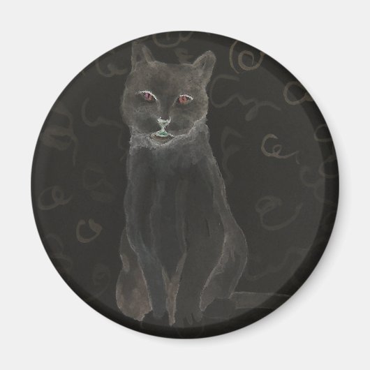 Coffee Cat - CricketDiane Art Cat Products マグネット (正面)