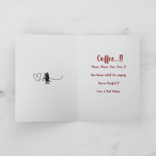 Coffee Cat Folding Birthday カード (内部)