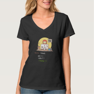 Coffee Cat Itプログラムコードプログラマコーダーコンピュータ Tシャツ