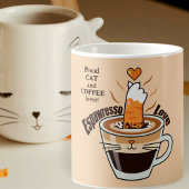 Coffee Cat Lover Rustic Neutral Tones Funny コーヒーマグカップ
