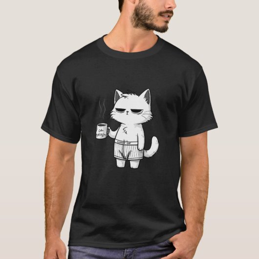 Coffee Cat Tシャツ – コーヒーと猫好き用 (正面)