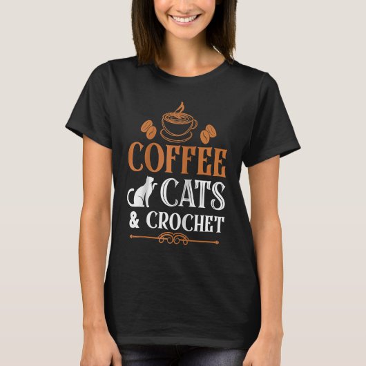 Coffee Cats and Crochet  Arts and Crafts Raglan Ba Tシャツ (正面)