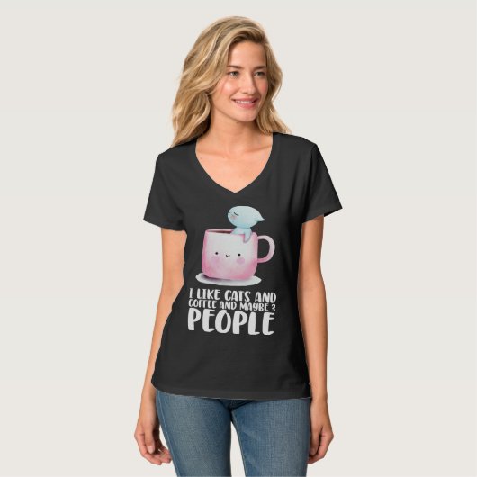 Coffee Cats Coffee Cat Cat Coffee Tシャツ (正面フル)