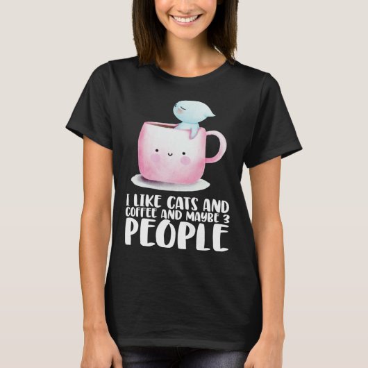 Coffee Cats Coffee Cat Cat Coffee Tシャツ (正面)