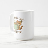 Coffee & Cats Forever Cute Cat Mug ☕🐾 コーヒーマグカップ (正面左)