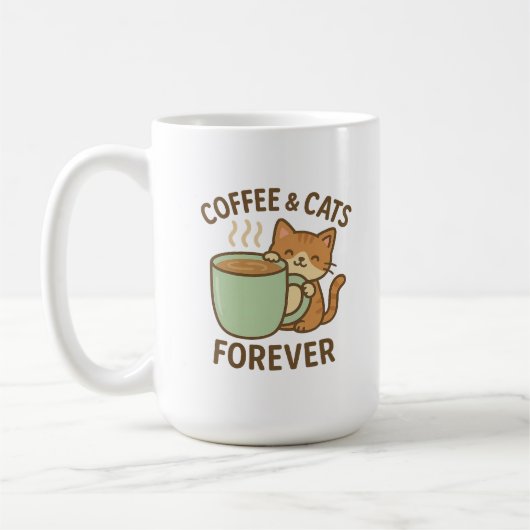 Coffee & Cats Forever Cute Cat Mug ☕🐾 コーヒーマグカップ (左)