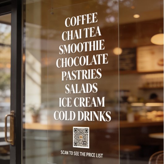Coffee Chai Tea Salads  Bakery  Menu Window Decal ウィンドウサイン