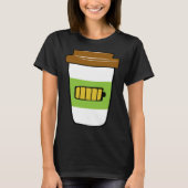 Coffee Charging  Battery Graphic Plus Size Tシャツ (正面)