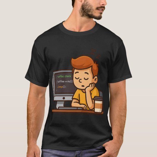 Coffee Check – Funny Programmer T-Shirt Tシャツ (正面)