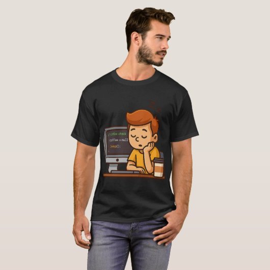 Coffee Check – Funny Programmer T-Shirt Tシャツ (正面フル)