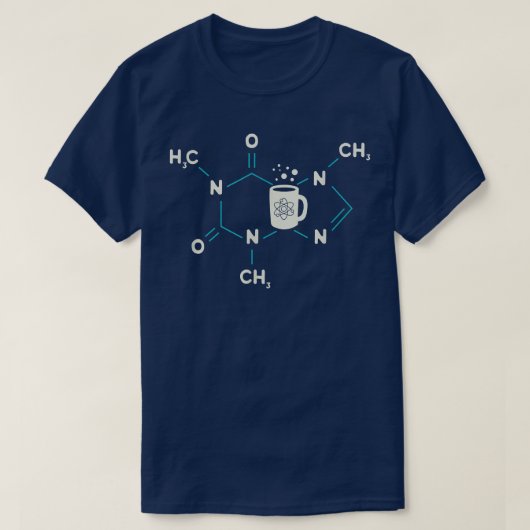 Coffee Chemistry Caffeine Molecule Structure Scien Tシャツ (デザイン正面)
