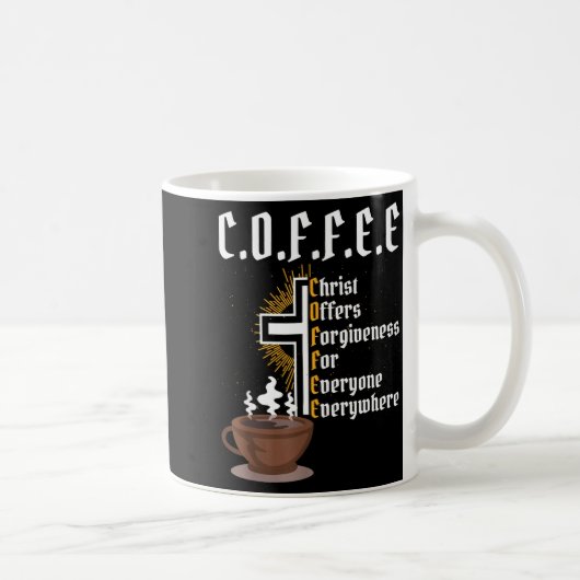 Coffee Christ Offers Forgiveness For Everyone Ever コーヒーマグカップ (右)