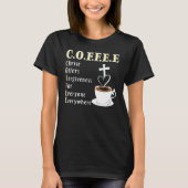 Coffee Christ Offers Forgiveness For Everyone Ever Tシャツ (正面)