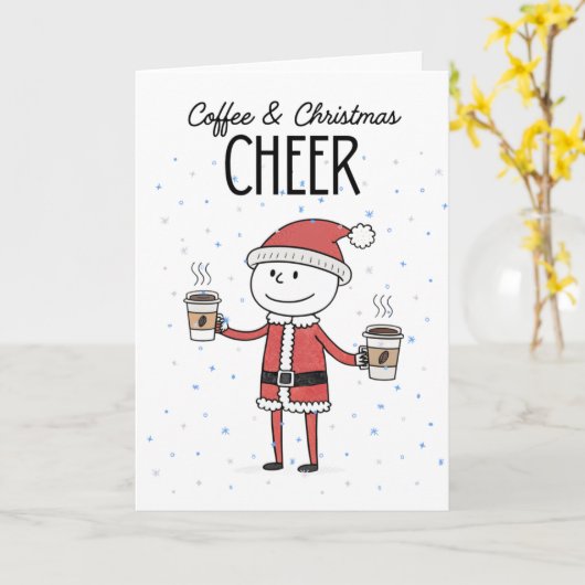 Coffee & Christmas Cheer カード (黄色い花)